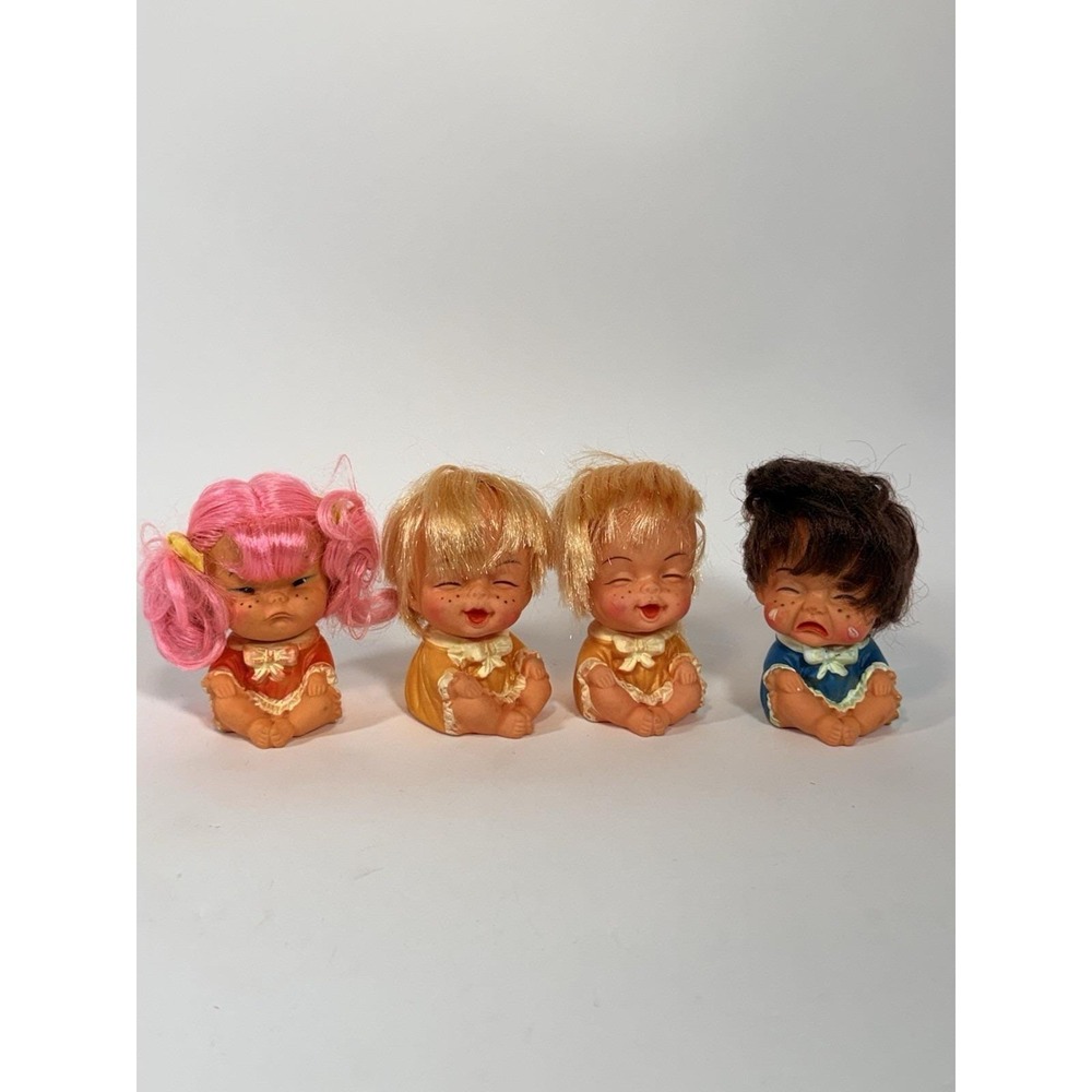 Lot of 4 Moody Cuties Vinyl Rubber Toy Dolls 1960s Vtg 3.5" - Picture 2 of 10